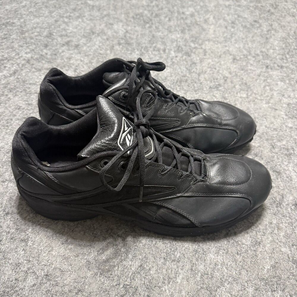 Vtg Reebok MLB Authentic Collection Black Leather Turf Shoes Men Size 16 RB409